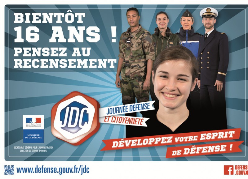 Recensement militaire Journée défense et citoyenneté (JDC)