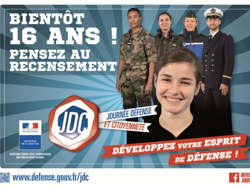 Recensement militaire Journée défense et citoyenneté (JDC)